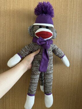 Knitted Sock Monkey Plush Toy